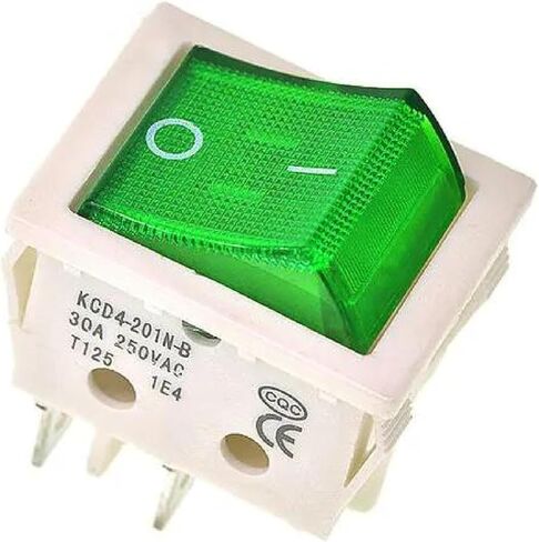 KCD4 Rocker Switch, 30A 250VAC Power Switch with Indicator Light, Green, Orange, Red Illuminated, High Current Capacity for Electrical Equipment (4PIN ON-Off) in Saudi Arabia