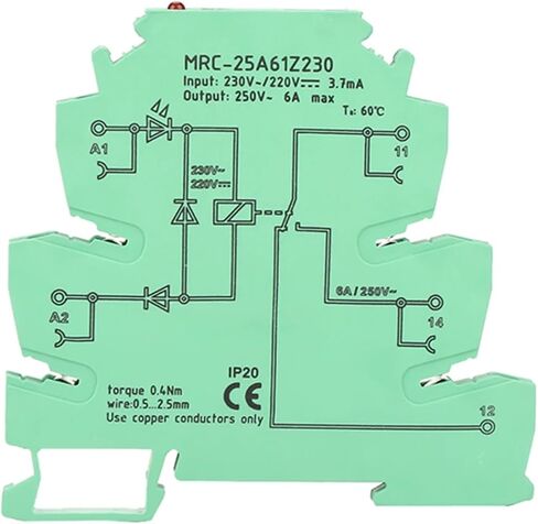 MRC-25A61Z230 التتابع الكهرومغناطيسي وحدة الترحيل وحدة الترحيل الإدخال 230VAC/220VDC 1NO 1 NC 6A in Saudi Arabia