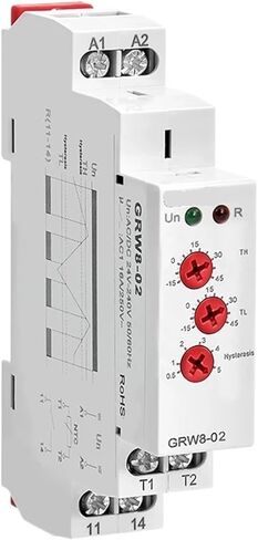 1PCS GRW8-01/02 DIN RAIL TEMPART RELAY 16A AC/DC24-240V مع تسخين وتبريد مستشعر NTC المضاد للماء (GRW8-01-5M) in Saudi Arabia