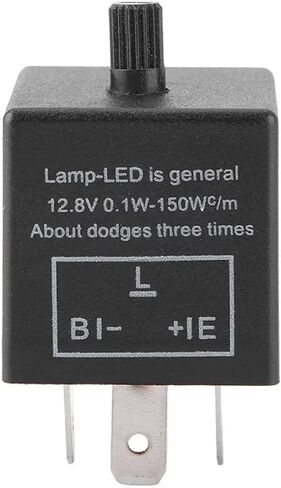 12V 3-Pin LED Flasher Relay, Adjustable Turn Signal Indicator, Universal Fit in Saudi Arabia