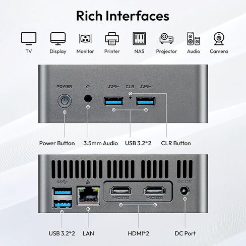 YXK S15 UItra Mini PC لبطاقة MicroSD سعة 32 جيجابايت سرعة القراءة: حتى 100 ميجابايت/ثانية، سرعة الكتابة: حتى 30 ميجابايت/ثانية. يدعم ما يصل إلى 20,000 صورة، أو 10,000 أغنية. تسمح هذه السرعات بالموسيقى السريعة والصور والفيديو والمستندات in Saudi Arabia