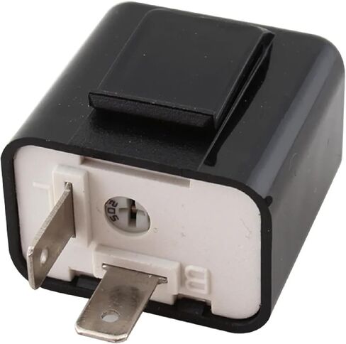 12V LED Turn Signal Flasher Relay, 2-Pin Universal Motorcycle Blinker, Adjustable Frequency (Black) in Saudi Arabia