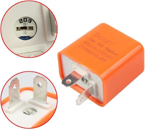12V LED Turn Signal Flasher Relay, 2-Pin Universal Motorcycle Blinker, Adjustable Frequency (Black) in Saudi Arabia