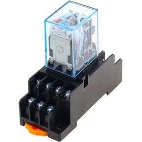 MY4NJ Power Relay with Socket, 4PDT 5A, DC/AC 12-220V Coil, 14 Pin DIN Rail Mount, LED Indicator (24V AC) in Kuwait