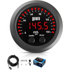 150ppsi مجموعة مقياس ضغط الزيت مع 1/8npt مستشعر إلكتروني وقوس التثبيت 12V/24V DC مقياس المقياس للسيارات سيارة شاحنة السيارات 2-1/16 "52 ملم in Kuwait