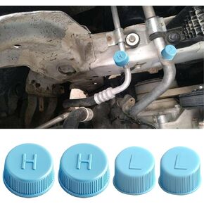 4PCS Car A/C Valve Core Caps, Air Conditioner Valve Caps, Leakproof R134a AC System Charging Port Cap, Dustproof High & Low Pressure Cap Replacement, Universal Professional Vehicle Accessories (4PCS) in Kuwait