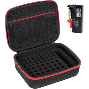 Clear Battery Organizer Storage Case, Hardshell Portable Battery Storage Organizer Box Holds 200+ Batteries AA AAA AAAA C D 9V, Includes Battery Tester, Battery Holder for Garage Organization in Saudi Arabia