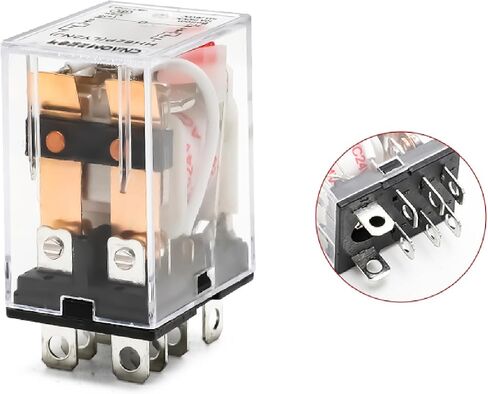 الترحيل الكهرومغناطيسي الصناعي HH52P/53P/54P ، 8/14 PIN ، AC/DC 12V/24V/220V ، جهات اتصال سبيكة فضية (HH62P DC-12V 8 دبوس كبير) in Kuwait