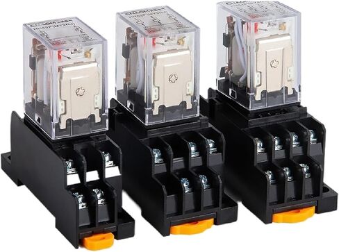 الترحيل الكهرومغناطيسي الصناعي HH52P/53P/54P ، 8/14 PIN ، AC/DC 12V/24V/220V ، جهات اتصال سبيكة فضية (HH62P DC-12V 8 دبوس كبير) in Kuwait