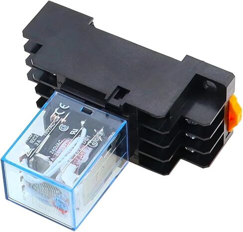 My4NJ Relay مع Socket ، 4PDT 5A ، DC/AC 12-220V ملف ، 14 دبوس دبوس جبل ، مؤشر LED (24 فولت AC) in Kuwait