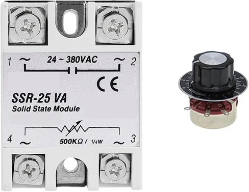 وحدة ترحيل الحالة الصلبة SSR-25VA ، إخراج AC 24-380V ، 500KΩ التحكم في مقياس الجهد (10vaaddpotentiometer) in Saudi Arabia