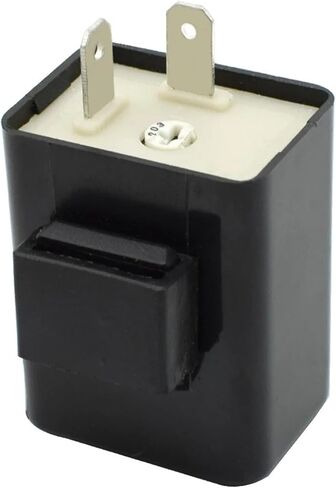 Universal 12V LED Flasher Relay with Adjustable Frequency, Black, Rubber Metal Construction, 4.4x3.3x2.5cm, Turn Signal Blinker Indicator, Model WX-7199 (Black) in Kuwait