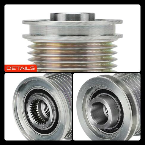 A-Premium Alternator Freewheel Clutch Pulley Compatible with Mini Cooper 2002-2016 1.6L, 6 Grooves Clockwise in Saudi Arabia