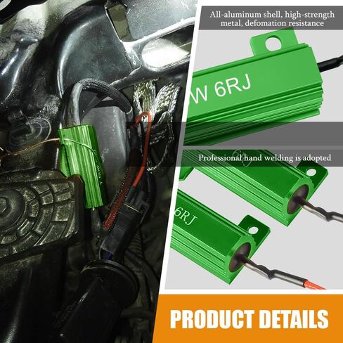 4pcs مقاومات تحميل ، مقاومات سيارة 50W 6OHM ، محول لمقاوم إشارة الإشارة LED ، مقاوم حالة الألومنيوم لإصلاح لمبة LED FASS HYPER FLAND رمز خطأ وميض (6RJ ، 4pcs) in Saudi Arabia