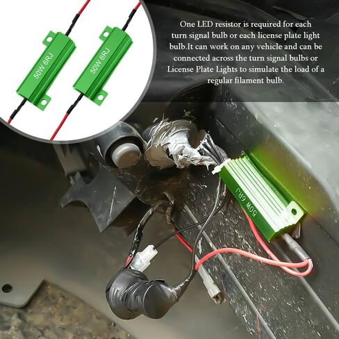 4pcs مقاومات تحميل ، مقاومات سيارة 50W 6OHM ، محول لمقاوم إشارة الإشارة LED ، مقاوم حالة الألومنيوم لإصلاح لمبة LED FASS HYPER FLAND رمز خطأ وميض (6RJ ، 4pcs) in Saudi Arabia
