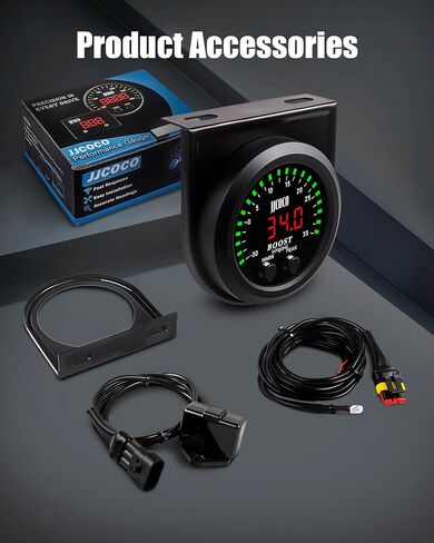 35psi Turbo Boost/Vacuum Gauge LED Display Kit مع 1/8npt مستشعر الضغط الإلكتروني وقوس التثبيت للسيارة والشاحنة ATV 2-1/16 "52 مم in Kuwait