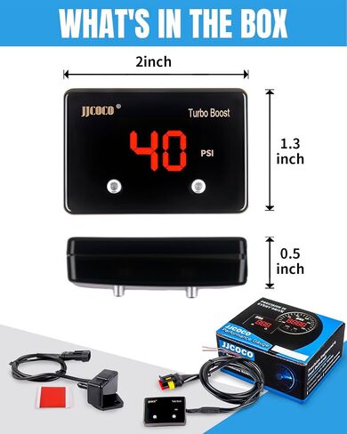 Turbo Boost/Vacuum Gauge Kit -28 in.hg 40 psi LED Display Discloy 12V Boost Meter مع مستشعر للدراجة النارية على متن قارب السيارات ATV Universal in Kuwait