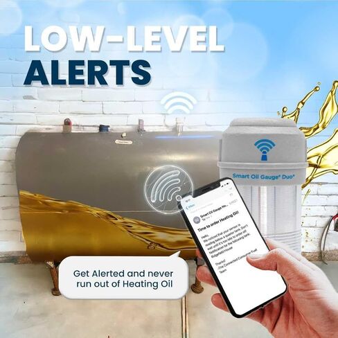 Gauge Smart Oil Gauge - Advanced Dual Sensor Wi -Fi Heating Oil Cauge - متوافق مع Alexa - المصمم لخزانات 138/275/330/500 جالون (عمودي/أفقي) in Saudi Arabia