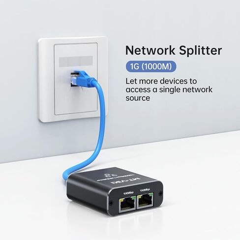 MT-VIKI Ethernet Splitter 1 to 2 High Speed 1000Mbps, Gigabit Dual RJ45 Splitter Adapter for Cat5/5e/6/7/8 Cable [2 Devices Simultaneously Networking] in Saudi Arabia