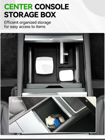 10pcs Center Center Console Tracher For 2025 2026 Tesla Model y Juniper Excessories ، Under Arms Storage Ridden Storage Box Holder Charger Pad for Tesla Model y Juniper in Saudi Arabia