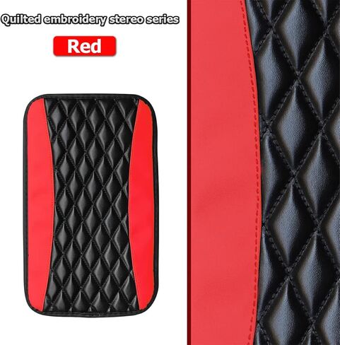 Car Center Console Cushion Pad, Universal Leather Waterproof Armrest Seat Box Cover Protector,Comfortable Car Decor Accessories Fit for Most Cars, Vehicles, SUVs (Red) in Kuwait