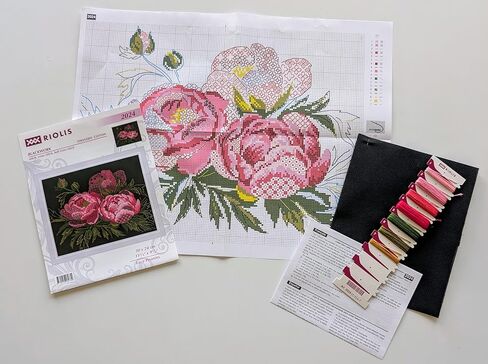 RIOLIS UAB Cross Stitch, Lace Peonies (14 Count) in Kuwait