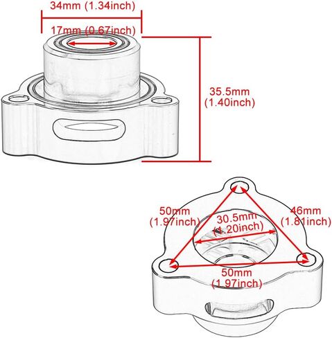 قم بتفكيك محول BLAVE OFF VALVE ADAPTER BOV متوافق مع Ford Fiesta/Mustang/Fusion/Edge/Escape/Transit/Bronco 1.5 1.6 2.0 2.3L Motion in Kuwait