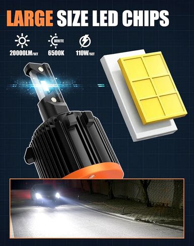 H15 LED Bulbs Daytime Running Light 70W For Sprinter Golf 6 Golf 7 Golf VI Golf VII MK6 MK7 Audi Mercedes Benz BMW 6500K Cold White 2pcs 64176 12580 PGJ23T1 in Kuwait