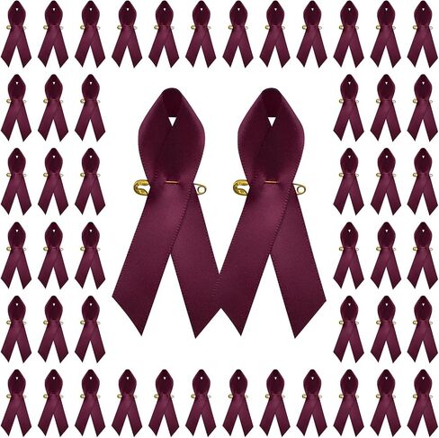 CRAFFANCY 100Pcs Periwinkle Ribbon Awareness Satin Pins Eating Disorders Awareness Esophageal Cancer Ribbon Pin Light Purple Brooch with Safety Pin in Saudi Arabia