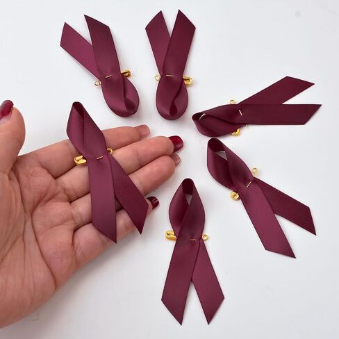 CRAFFANCY 100Pcs Periwinkle Ribbon Awareness Satin Pins Eating Disorders Awareness Esophageal Cancer Ribbon Pin Light Purple Brooch with Safety Pin in Saudi Arabia