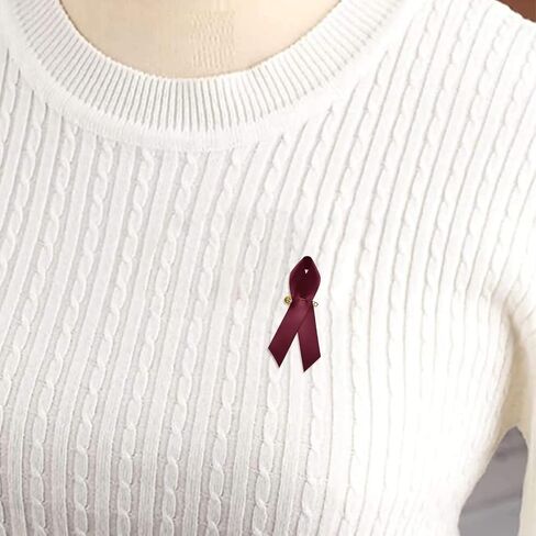 CRAFFANCY 100Pcs Periwinkle Ribbon Awareness Satin Pins Eating Disorders Awareness Esophageal Cancer Ribbon Pin Light Purple Brooch with Safety Pin in Saudi Arabia