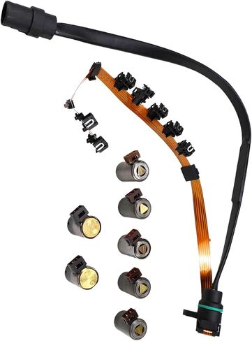 095927331 Transmission Master Solenoid Kit with Ribbon Harness Shift Compatible with Golf 1996-2005, Jetta 1993-2005, Passat 1992-2005 01M O1M 1995 Direct Replacement OE 095927333D 119952 in Kuwait
