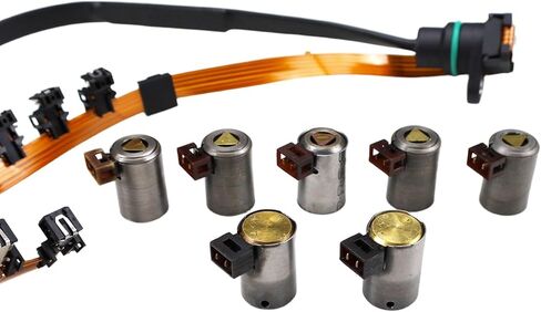 095927331 Transmission Master Solenoid Kit with Ribbon Harness Shift Compatible with Golf 1996-2005, Jetta 1993-2005, Passat 1992-2005 01M O1M 1995 Direct Replacement OE 095927333D 119952 in Kuwait
