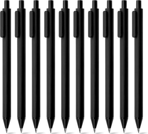 Kaco Gel Pens Black 0.5mm Fine Point 10 Pieces Retractable Aesthetic Pens Office Supplies (10 Black) in Saudi Arabia