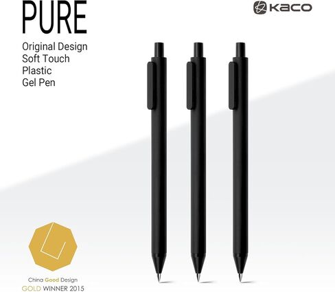 Kaco Gel Pens Black 0.5mm Fine Point 10 Pieces Retractable Aesthetic Pens Office Supplies (10 Black) in Saudi Arabia