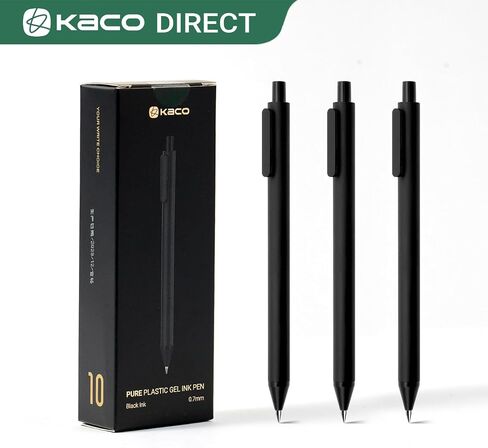 Kaco Gel Pens Black 0.5mm Fine Point 10 Pieces Retractable Aesthetic Pens Office Supplies (10 Black) in Saudi Arabia