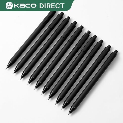 Kaco Gel Pens Black 0.5mm Fine Point 10 Pieces Retractable Aesthetic Pens Office Supplies (10 Black) in Saudi Arabia