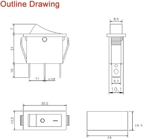 KCD3 Rocker Switch ، 16A 250V/20A 125VAC ، ON-OFF 2-3 ، in Kuwait