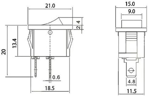 Mini Rocker Switch ، Back ، 2-DON ON/OFF OPERSARY BUNTER ، 6A-10A ، 110V-25 in Saudi Arabia