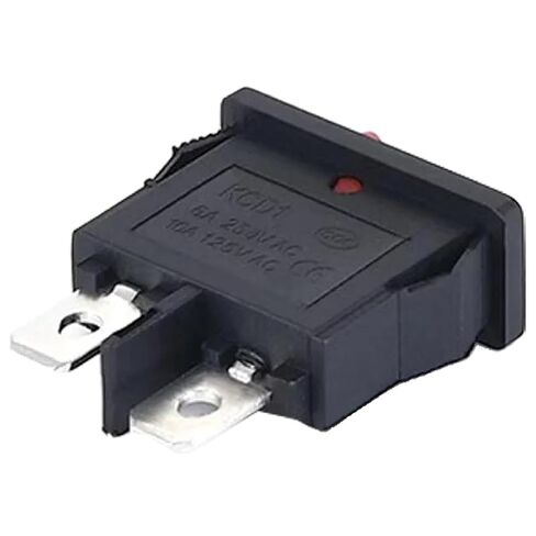 KCD1-110 Black Rocker Switch, 2-Pin SPST, Super Thin Profile, 10x22mm, 5 Pack, Power Control for Small Instruments in Kuwait