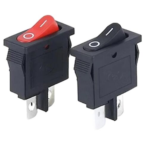 KCD1-110 Black Rocker Switch, 2-Pin SPST, Super Thin Profile, 10x22mm, 5 Pack, Power Control for Small Instruments in Kuwait