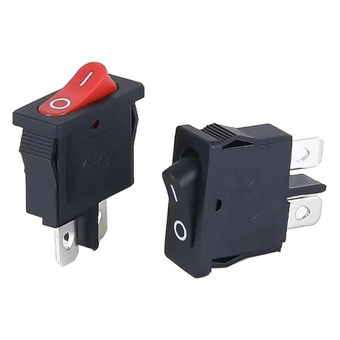 KCD1-110 Black Rocker Switch, 2-Pin SPST, Super Thin Profile, 10x22mm, 5 Pack, Power Control for Small Instruments in Kuwait
