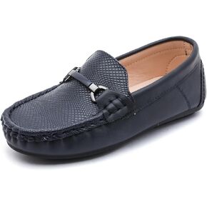 DADAWEN Boys Girls Soft Leather Loafer Casual Slip-On Moccasin Flats Dress Shoes Penny Boat Shoes School Wedding Church Loafers (Toddler/Little Kid/Big Kid) in Saudi Arabia