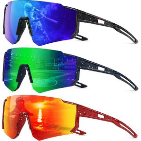 3Pack Kids Sunglasses Polarized - UV400 Protect Boys Youth Cycling Goggles Baseball Grosball With Gasses Strap in Kuwait