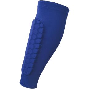 أكمام الساق وحراس الساق لكرة القدم مع دعم العجل للرياضيين - أكمام ضغط مع حماية قرص العسل - الأزرق L in Kuwait