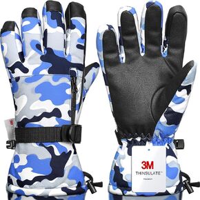 Snow Gloves,Touchscreen Ski Mittens, 3M Thinsulate Warm Cold Weather Ski Gloves for Parent Boys Girls in Saudi Arabia