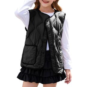 Balabala Kids Heated Vest Girls Puffer Vest Wind Proof Sleeveless Outwear Vest Warm Lightweight Winter Coat with Pocket in Saudi Arabia