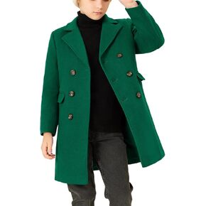 معاطف فستان للأولاد من هالومونينغ، معطف واق من المطر مزدوج الصدر، معطف شتوي مع جيوب، للأعمار من 5 إلى 14 عامًا in Kuwait