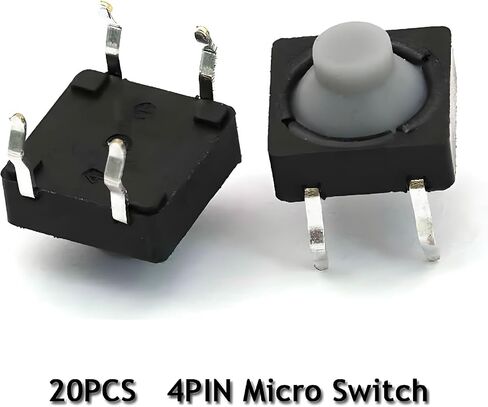 مفتاح زر Push Micro ، 8 × 8 × 5 مم ، 20 حزمة ، 4pin/2pin ، عملية صامتة ، إعادة الذات (2Pin) in Saudi Arabia