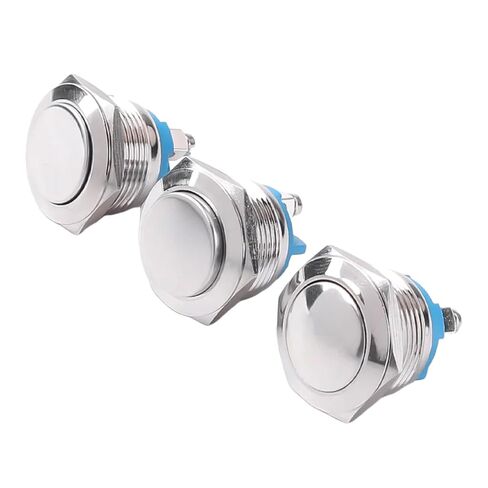 مفتاح زر الضغط المعدني ، 16-22 مم ، لحظة مقاومة للماء 1NO ، رأس مرتفع/مسطح/الكرة ، برغي/لحام (قدم لحام الرأس المسطح 19 ملم) in Kuwait